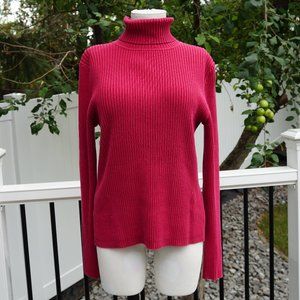 Thick Ribbed Red Turtleneck